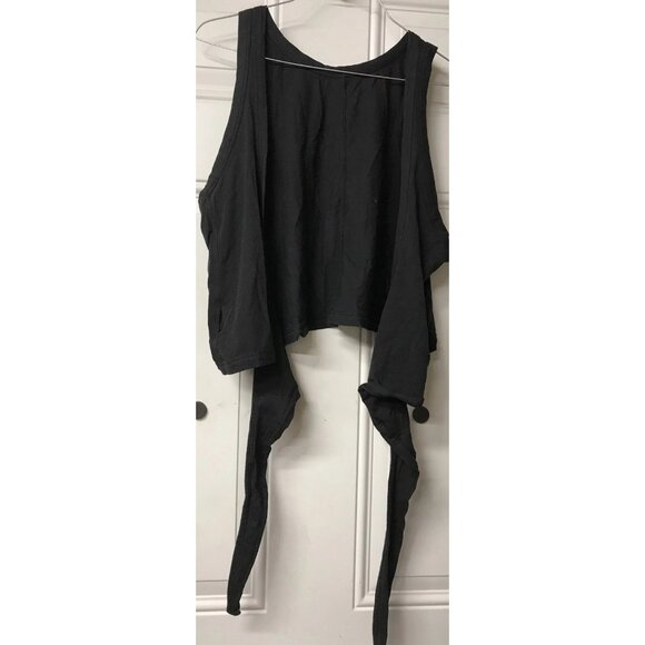 Lululemon Twist Me Up Crop Tank Black Wrap Tie Lightweight Top 19”back - Picture 1 of 6